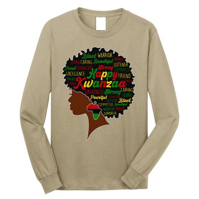 Happy Kwanzaa African Pride Black Woman Seven Principles Long Sleeve Shirt