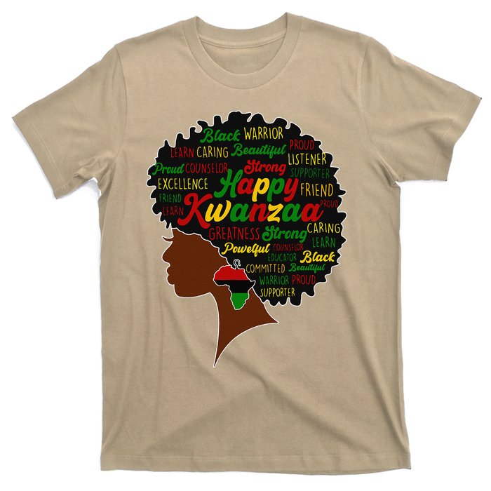 Happy Kwanzaa African Pride Black Woman Seven Principles T-Shirt