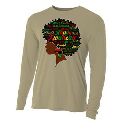 Happy Kwanzaa African Pride Black Woman Seven Principles Cooling Performance Long Sleeve Crew