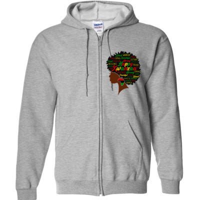 Happy Kwanzaa African Pride Black Woman Seven Principles Full Zip Hoodie