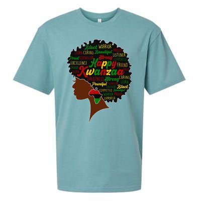 Happy Kwanzaa African Pride Black Woman Seven Principles Sueded Cloud Jersey T-Shirt