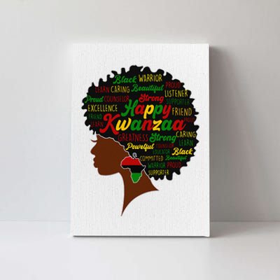 Happy Kwanzaa African Pride Black Woman Seven Principles Canvas