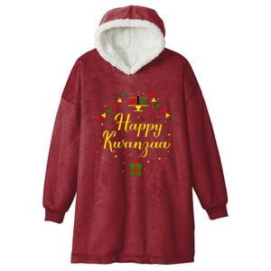 Happy Kwanzaa African Black Woman 7 Principles Hooded Wearable Blanket