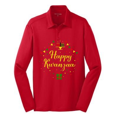 Happy Kwanzaa African Black Woman 7 Principles Silk Touch Performance Long Sleeve Polo