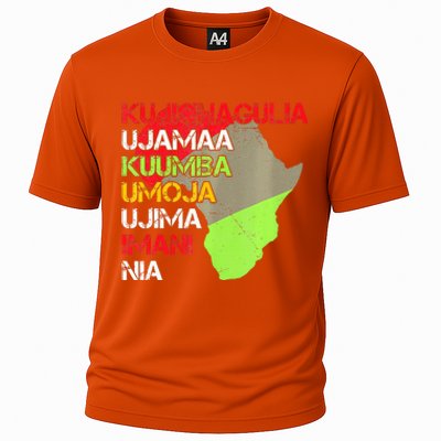 Happy Kwanzaa Africa Map 7 Seven Principles Celebration  Cooling Performance Crew T-Shirt