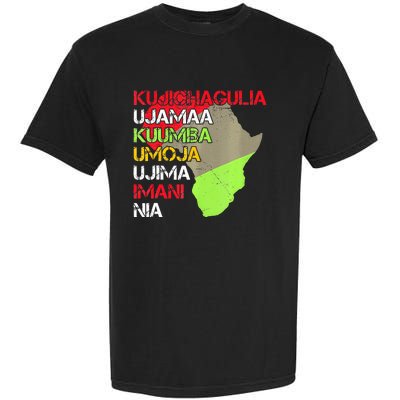 Happy Kwanzaa Africa Map 7 Seven Principles Celebration  Garment-Dyed Heavyweight T-Shirt