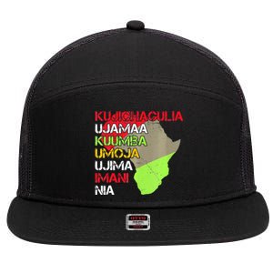 Happy Kwanzaa Africa Map 7 Seven Principles Celebration  7 Panel Mesh Trucker Snapback Hat