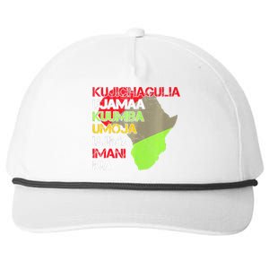 Happy Kwanzaa Africa Map 7 Seven Principles Celebration  Snapback Five-Panel Rope Hat