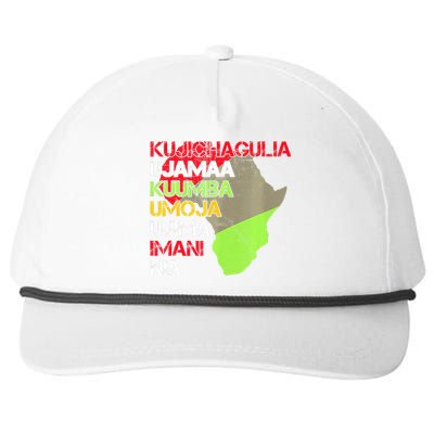 Happy Kwanzaa Africa Map 7 Seven Principles Celebration  Snapback Five-Panel Rope Hat