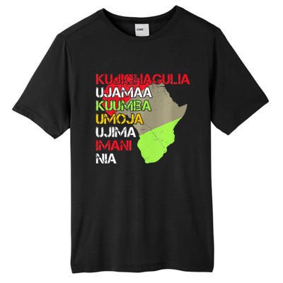 Happy Kwanzaa Africa Map 7 Seven Principles Celebration  Tall Fusion ChromaSoft Performance T-Shirt