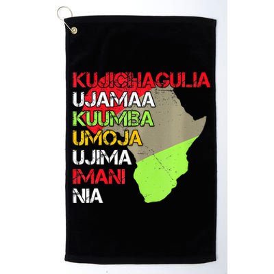 Happy Kwanzaa Africa Map 7 Seven Principles Celebration  Platinum Collection Golf Towel