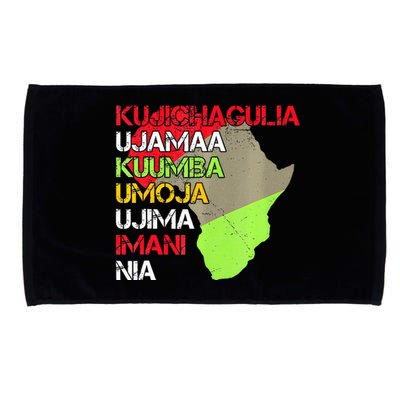 Happy Kwanzaa Africa Map 7 Seven Principles Celebration  Microfiber Hand Towel