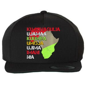 Happy Kwanzaa Africa Map 7 Seven Principles Celebration  Wool Snapback Cap