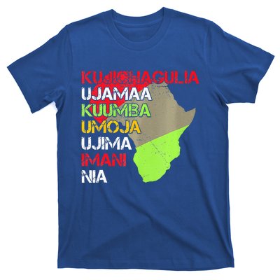 Happy Kwanzaa Africa Map 7 Seven Principles Celebration  T-Shirt