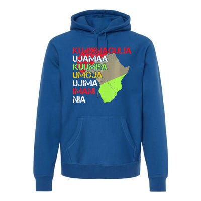 Happy Kwanzaa Africa Map 7 Seven Principles Celebration  Premium Hoodie