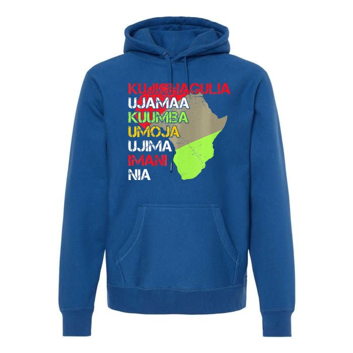 Happy Kwanzaa Africa Map 7 Seven Principles Celebration  Premium Hoodie