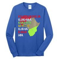 Happy Kwanzaa Africa Map 7 Seven Principles Celebration  Tall Long Sleeve T-Shirt