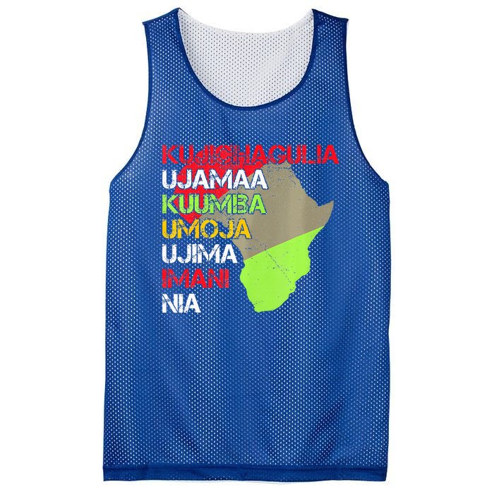 Happy Kwanzaa Africa Map 7 Seven Principles Celebration  Mesh Reversible Basketball Jersey Tank