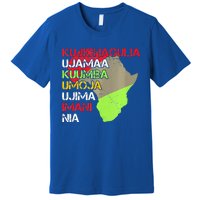 Happy Kwanzaa Africa Map 7 Seven Principles Celebration  Premium T-Shirt