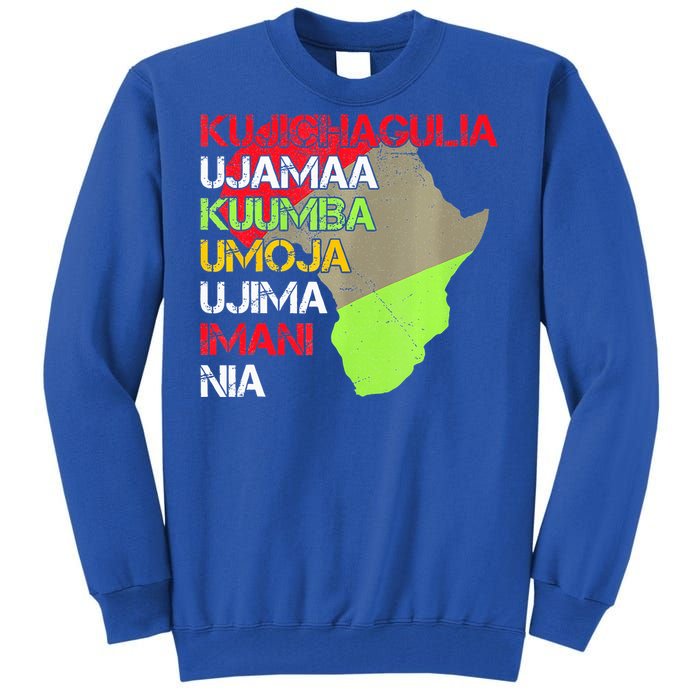 Happy Kwanzaa Africa Map 7 Seven Principles Celebration  Tall Sweatshirt