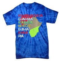 Happy Kwanzaa Africa Map 7 Seven Principles Celebration  Tie-Dye T-Shirt