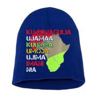 Happy Kwanzaa Africa Map 7 Seven Principles Celebration  Short Acrylic Beanie