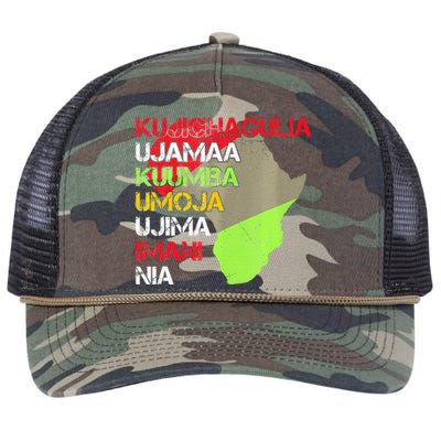 Happy Kwanzaa Africa Map 7 Seven Principles Celebration  Retro Rope Trucker Hat Cap