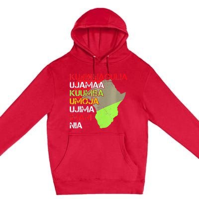 Happy Kwanzaa Africa Map 7 Seven Principles Celebration  Premium Pullover Hoodie