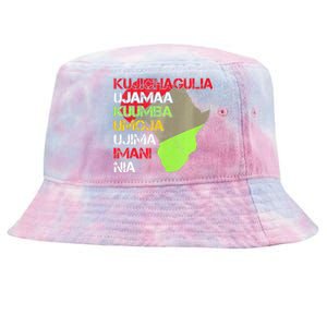 Happy Kwanzaa Africa Map 7 Seven Principles Celebration  Tie-Dyed Bucket Hat