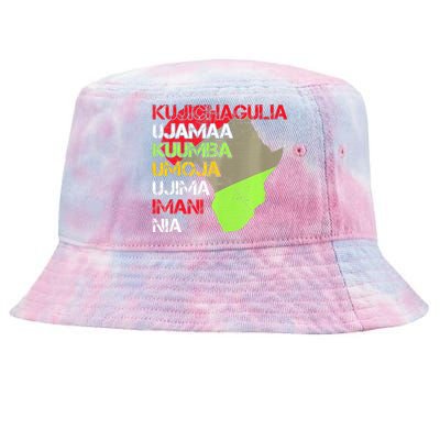 Happy Kwanzaa Africa Map 7 Seven Principles Celebration  Tie-Dyed Bucket Hat