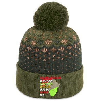 Happy Kwanzaa Africa Map 7 Seven Principles Celebration  The Baniff Cuffed Pom Beanie