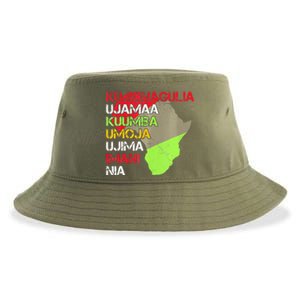 Happy Kwanzaa Africa Map 7 Seven Principles Celebration  Sustainable Bucket Hat