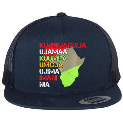 Happy Kwanzaa Africa Map 7 Seven Principles Celebration  Flat Bill Trucker Hat