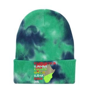 Happy Kwanzaa Africa Map 7 Seven Principles Celebration  Tie Dye 12in Knit Beanie