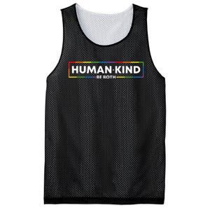 Human Kind Be Both LGBTQ Ally Pride Rainbow Positive Message Mesh Reversible Basketball Jersey Tank