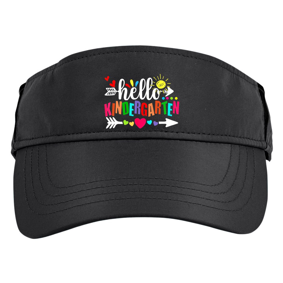 Hello Kindergarten Back To School Teachers First Day Adult Drive Performance Visor