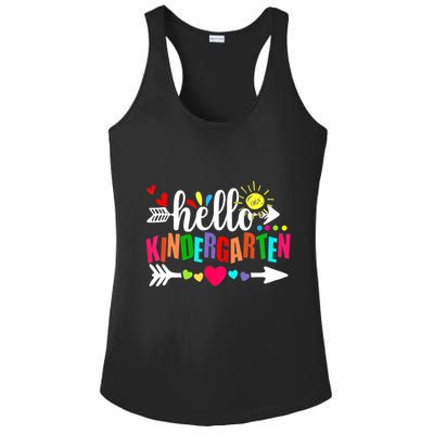 Hello Kindergarten Back To School Teachers First Day Ladies PosiCharge Competitor Racerback Tank