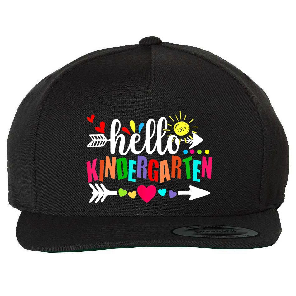 Hello Kindergarten Back To School Teachers First Day Wool Snapback Cap