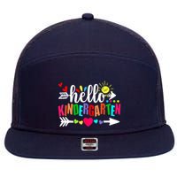 Hello Kindergarten Back To School Teachers First Day 7 Panel Mesh Trucker Snapback Hat