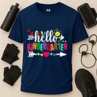 Hello Kindergarten Back To School Teachers First Day Cooling Performance Crew T-Shirt