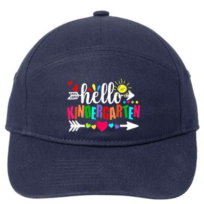 Hello Kindergarten Back To School Teachers First Day 7-Panel Snapback Hat