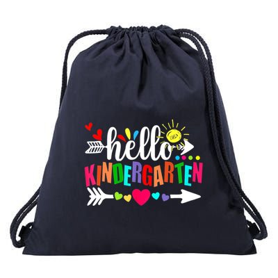 Hello Kindergarten Back To School Teachers First Day Drawstring Bag