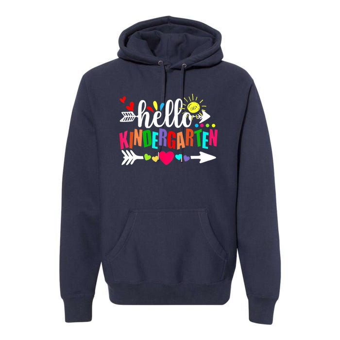 Hello Kindergarten Back To School Teachers First Day Premium Hoodie