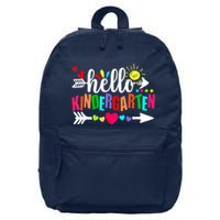 Hello Kindergarten Back To School Teachers First Day 16 in Basic Backpack