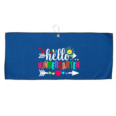Hello Kindergarten Back To School Teachers First Day Large Microfiber Waffle Golf Towel
