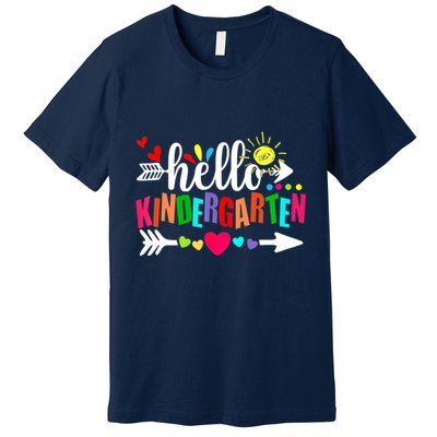 Hello Kindergarten Back To School Teachers First Day Premium T-Shirt