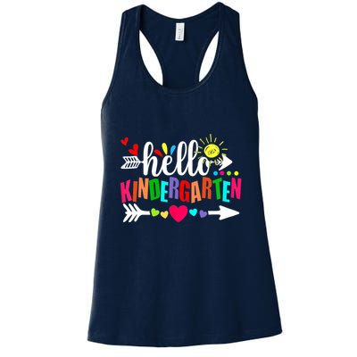 Hello Kindergarten Back To School Teachers First Day Womens Tank Top