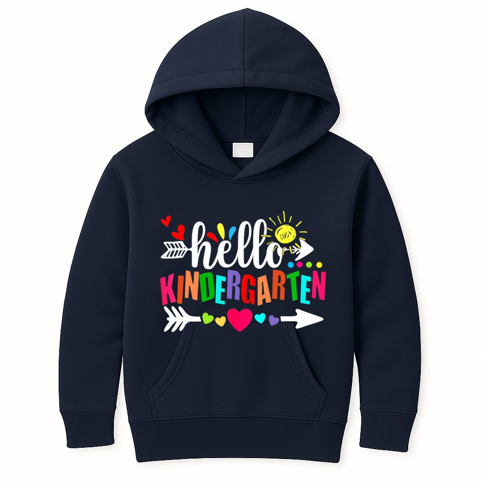Hello Kindergarten Back To School Teachers First Day Kids Hoodie