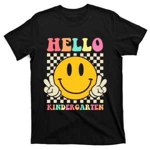 Hello Kindergarten Back To School Groovy Teacher Student Kids T-Shirt