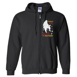 He Knows Browsing History Christmas Funny Santa Lover Full Zip Hoodie